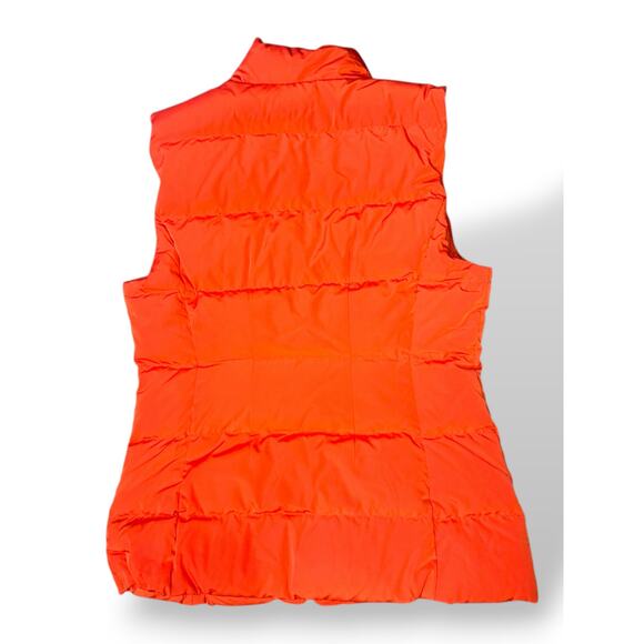 Talbots Orange Down Puffer Vest XS Ruffle Zip - Picture 2 of 5